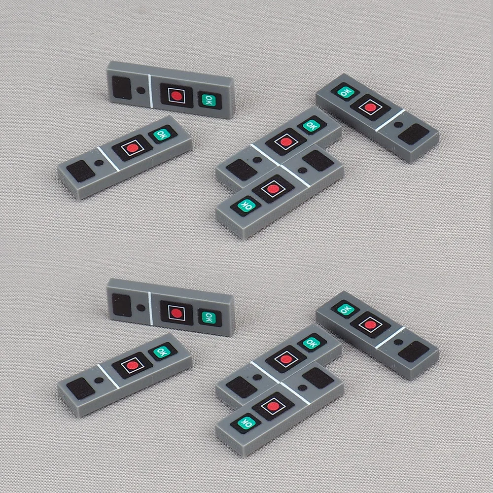 MOC 10PCS 63864 Printed OK Button Pattern Building Blocks Mechanical Board Compatible Accessories DIY Idea Toys Adult Gift