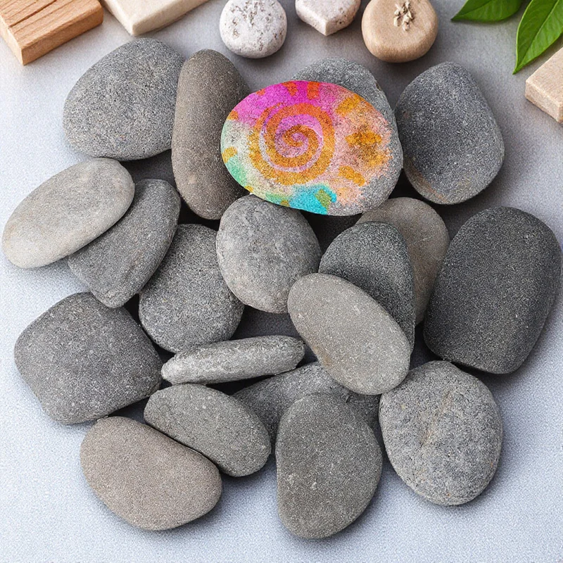 

20Pcs Flat Natural Stones for Painting DIY Craft Rocks Smooth Surface Rounded Edges Safe for Hands Rock Art Graffiti Supplies