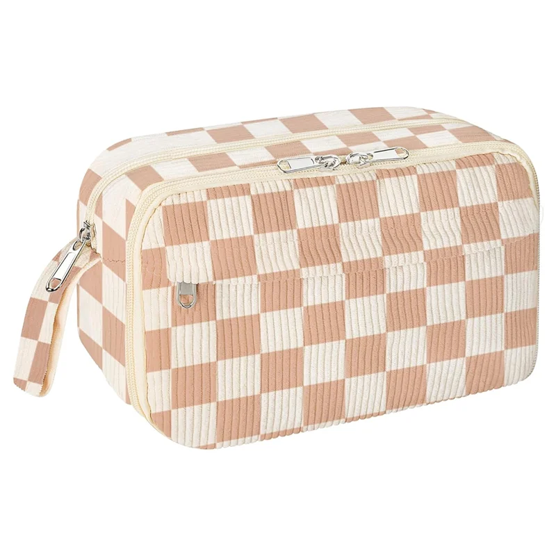 

Large Aesthetic Pencil Bag For Girls, Corduroy Zippered Pencil Case With Compartments, Cute Style