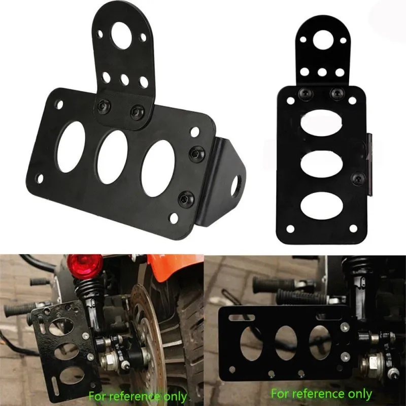 

Black Side Mount License Plate Bracket Motorcycle Tail Light Holder For Harley Cruiser Bobber Chopper Retro Classic