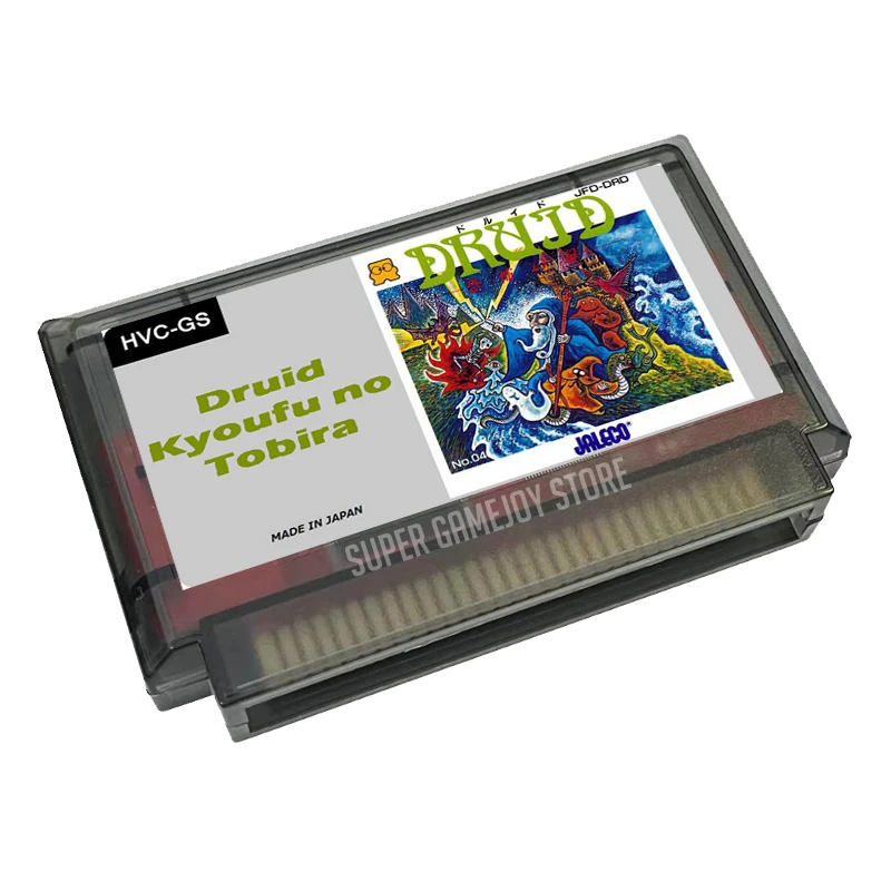 Druid English/Japanese(FDS Emulated) Game Cartridge for FC Console 60Pins 8 Bit Video Game Card