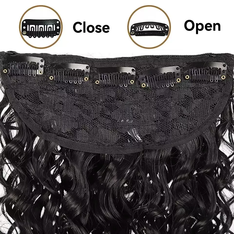 U Shape Clip In Kinky Curly Hair Extensions Synthetic Heat Resistant Long Afro Curls One Piece Hair Piece Add Volume Hair For Bl
