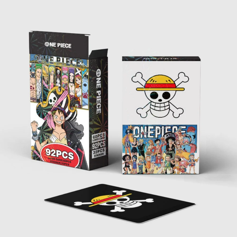 92 Tarjetas Lomo de Anime de Doble Cara HD de Luffy, Zoro, Nami, Sanji y Robin, Colección de Tarjetas de One Piece, Juguetes para Niñas, Regalos de Cumpleaños