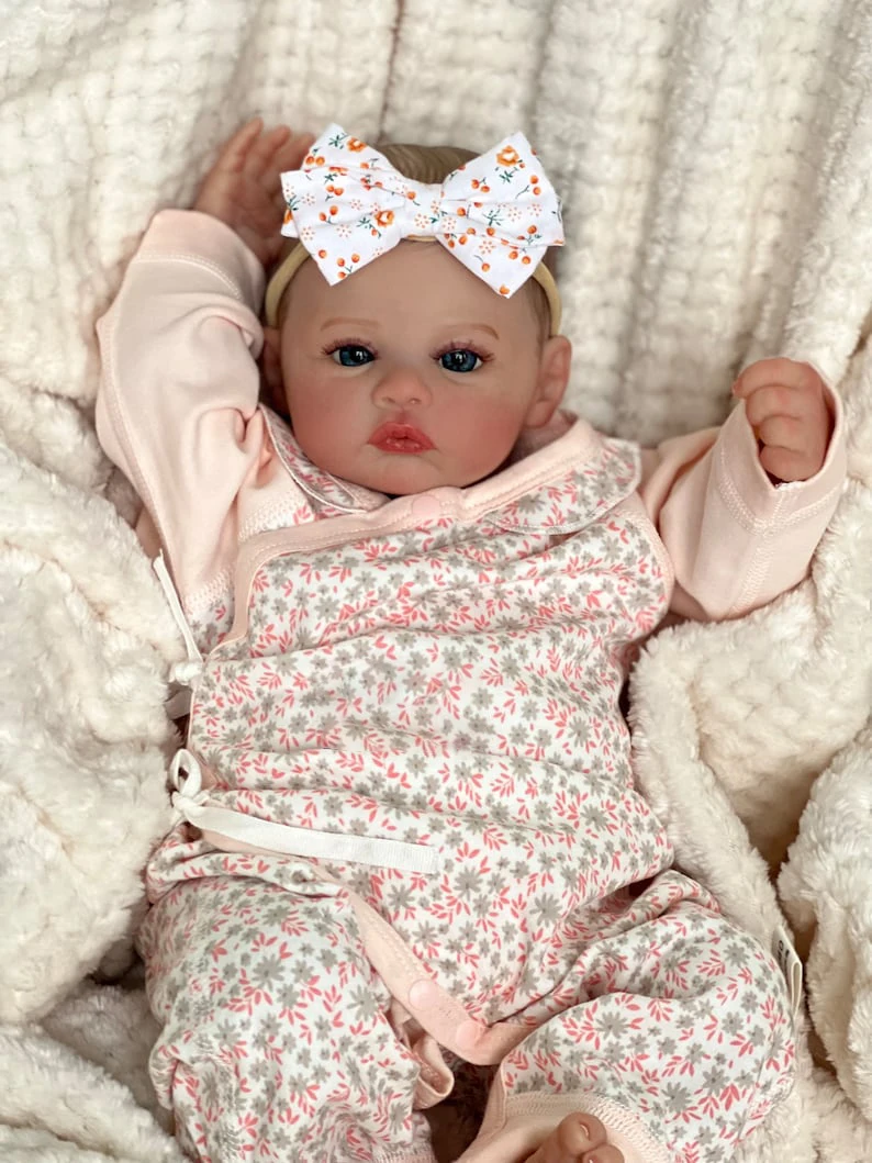 

NPK 17inch Reborn Baby Doll Meadow Soft Body handmade 3D Skin with Visbile Veins Collectible Art Doll Christmas Gift