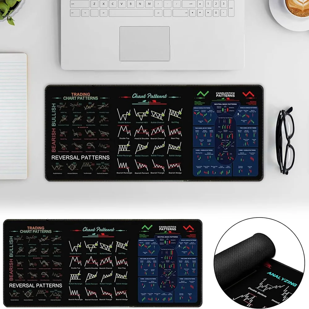 Hot Forex Bitcoin Trader Desk Pad  Stock Market Mouse Pad Non-Slip Table Keyboard Mat Investor Gift Computer Gamer Accessories