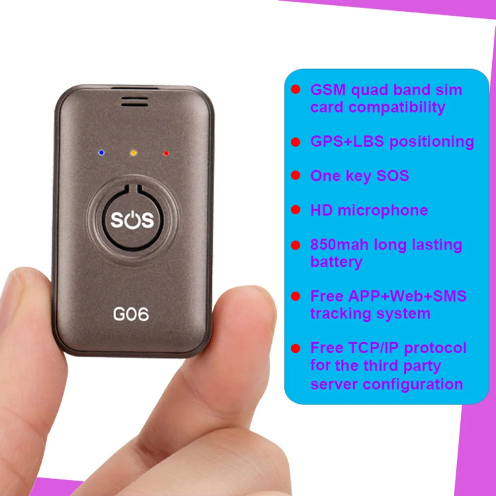 SOS Panic Button Emergency Two Way Phone Call Voice Monitor Anti-Lost Locator for Kids Elderly Child Personal Mini GPS Tracker