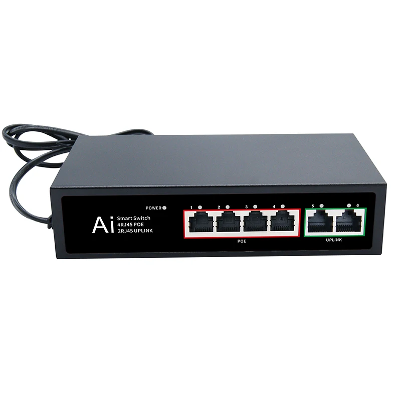 TEROW POE Switch 6/10 Ports 100Mbps Ethernet Switch POE Network Splitter IEEE 802.3AT/AF for IP Network Monitoring Cameras Etc