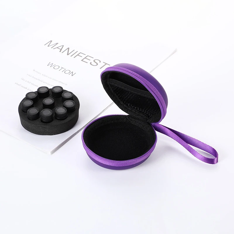 10-Grid 1-2ml PU Portable Essential Oil Case Travel Organizer 10-Bottle Perfume Oil Storage Bag Carrying Holder