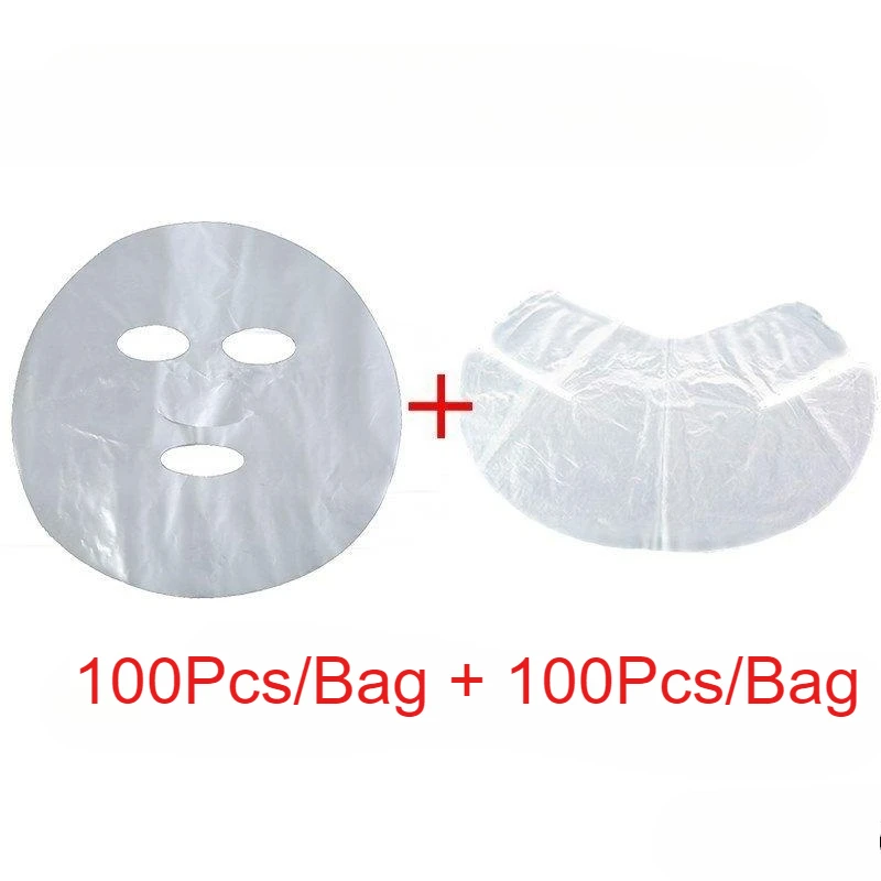 Gezicht Plastic Film Volgelaatsreinigers Masker Halsstickers 100 Stuks Wegwerppapier Transparant PE Maskers Wraps Gezichtsschoonheid Gezond