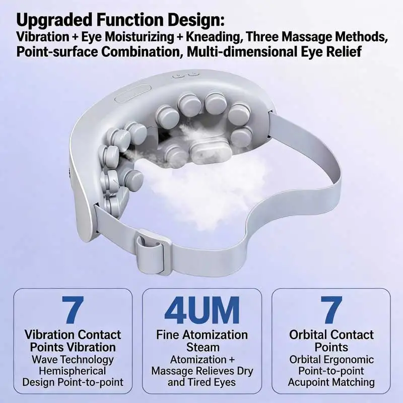 JianYouCare Electric Vibration eye massager Steam eye protector moisturizer Bluetooth Music Relax Fatigue  Dark Circles Remove view 4