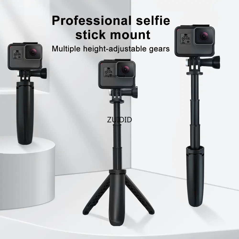 حامل ثلاثي القوائم قابل للطي حامل ثلاثي محمول Monopod لـ Go Pro Hero 12 11 10 9 ملحقات كاميرا الحركة Osmo حامل ثلاثي القوائم صغير لمدونة الفيديو