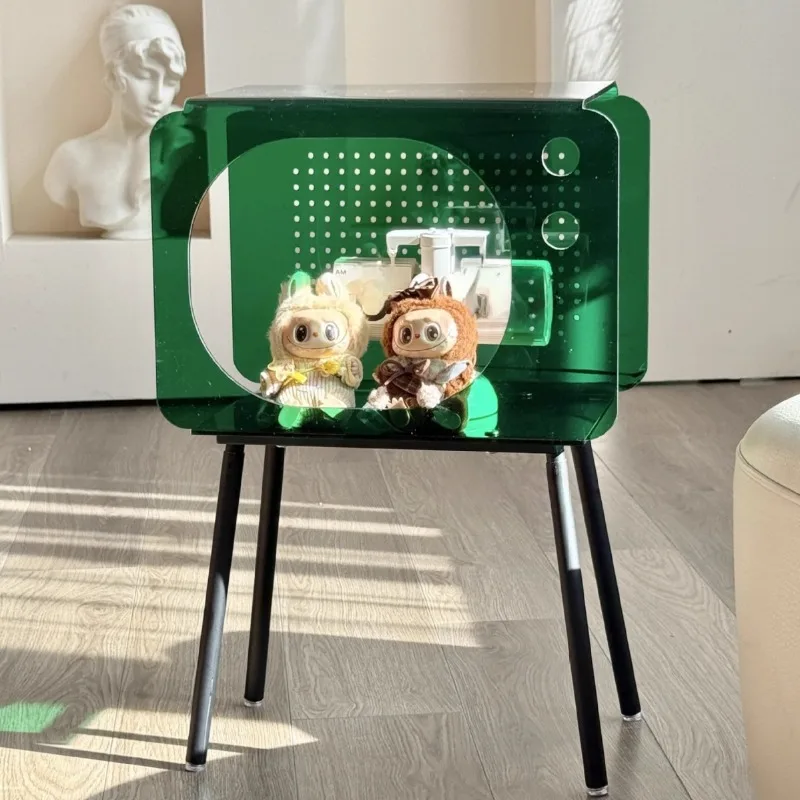 Bedroom acrylic creative bedside table, floor-to-ceiling light luxury art sofa edge