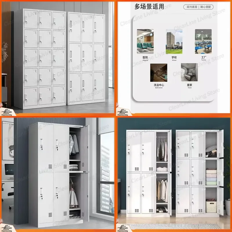 Steel File Cabinet Office Storage Locker Metal Cupboard for Staff Factory Dormitory Workshop Shoe Cabinet Tin Locker