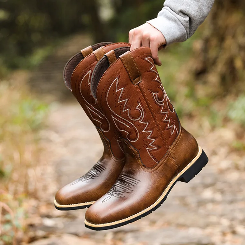 Botas de media caña retro hechas a mano para hombre y mujer 2026, estilo vaquero occidental, mocasines casuales, zapatillas deportivas, zapatos de equitación, Zapatos Hombres