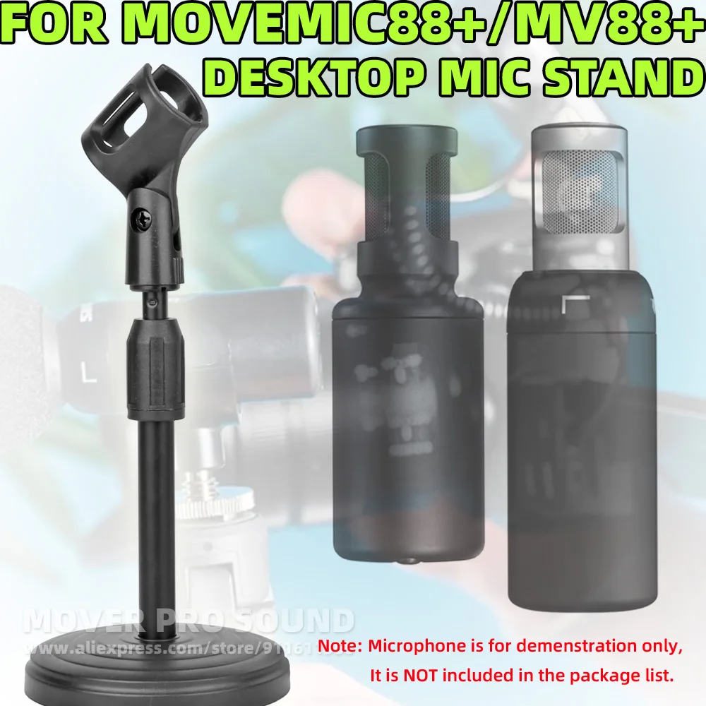 SnapVox Compatible With SHURE MoveMic88+ MoveMic MV 88 + MV88+ 88+ Tabletop Microphone Stand Desktop Mount Holder Support Clip