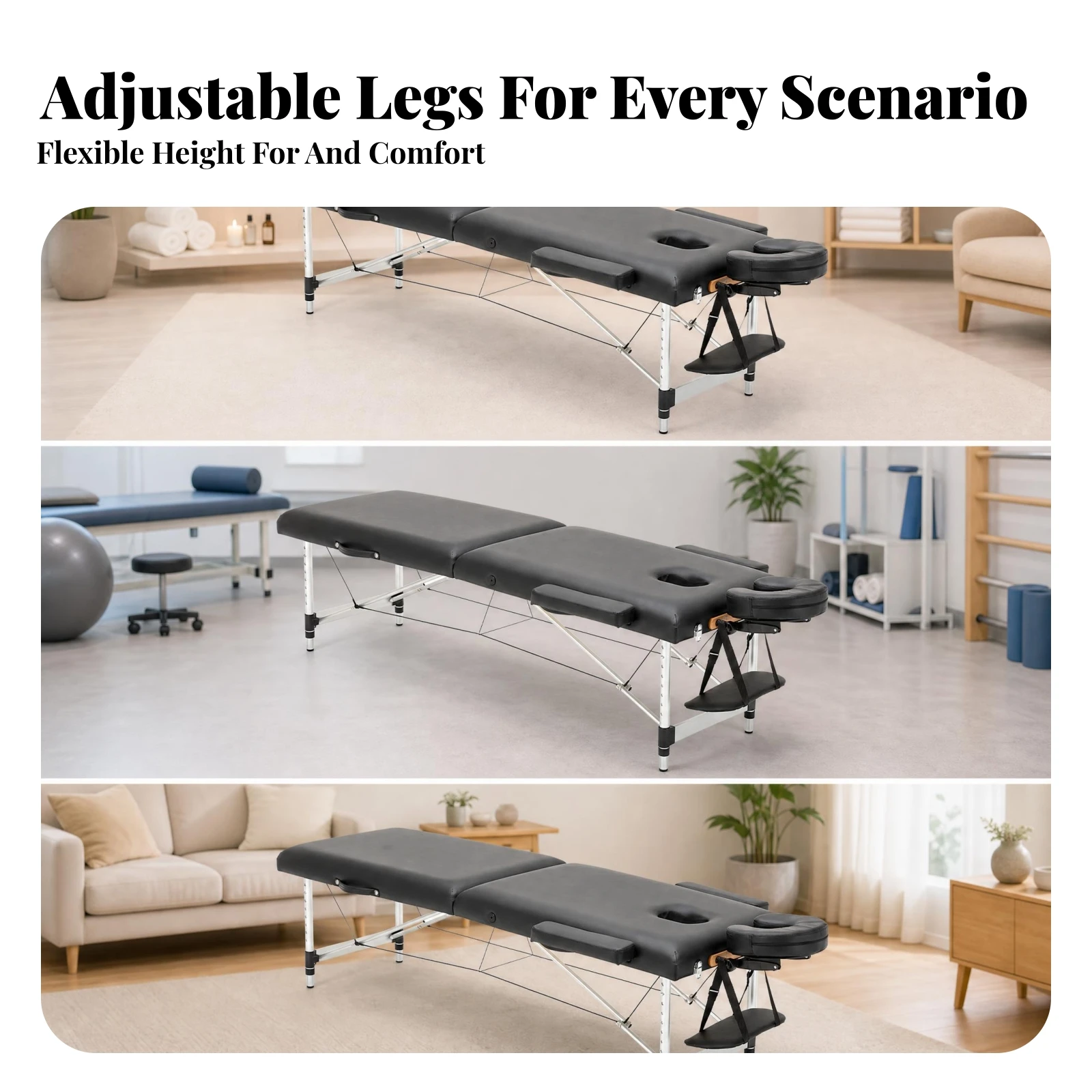 Portable Massage Table Padded Foldable Massage Bed Household Treatment Furniture Headrest Pad Armrests