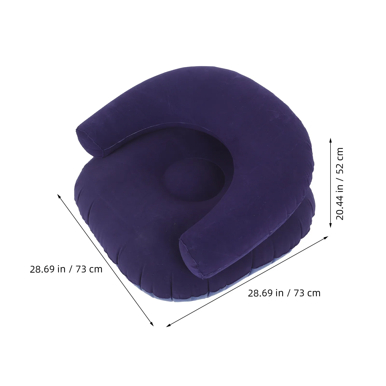 Foldable Inflatable Sofa Chair for Adults - Flocked Portable Air Couch with Fast Inflate Deflate Valve for Camping Beach Home
