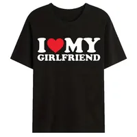 I Love My Girlfriend Print T Shirt Tees For Men Casual Loose Jogging Short Sleeve T Shirt For Summer Spring Summer Sport Tops