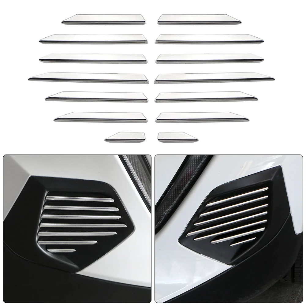

For Peugeot 2008 2019-2023 E2008 2020-2022 Stainless Fog Light Lamp Cover Trim Sitcker Grille Decorative Strips Car Accessories