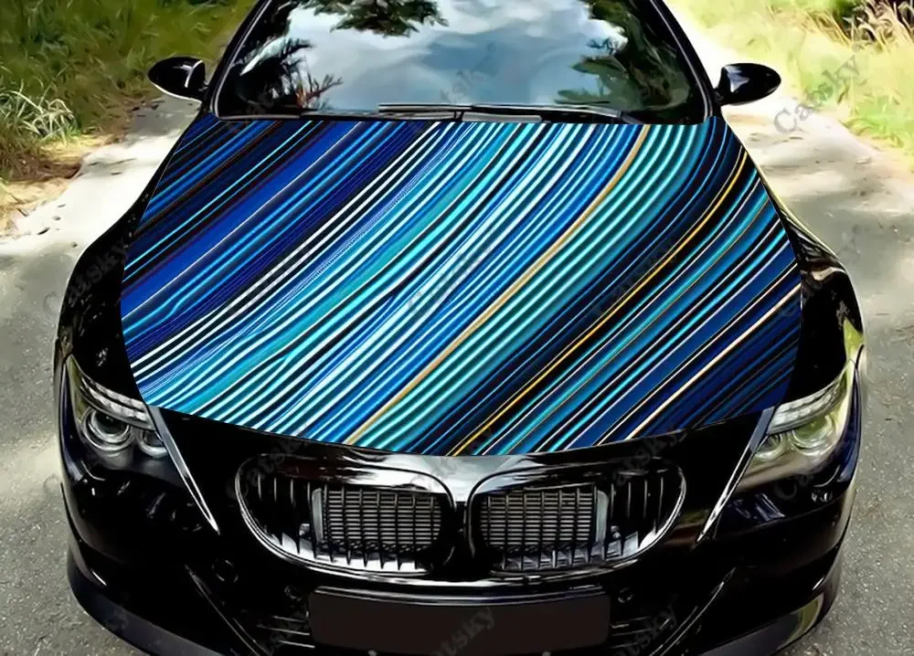 

Colorful Striped Vertical Stripe Car Hood Vinyl Stickers Wrap Vinyl Film Engine Cover Decals Sticker on Car Auto Accessories