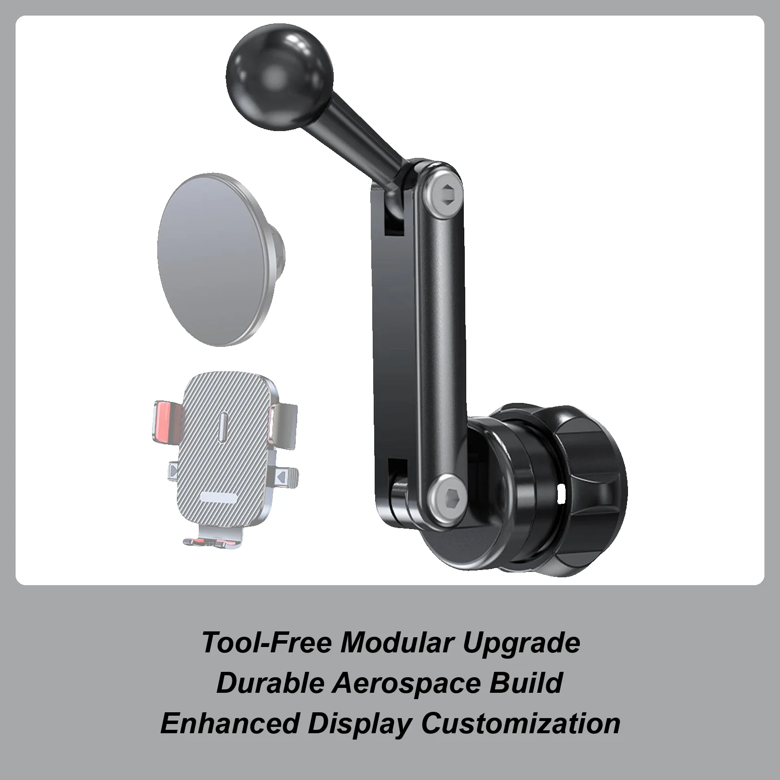 Phone Holder Extension Arm Aluminum Alloy Connector Adjustable Car Mount Extension Arm For Air Outlet Vent Clamp Cradle Truck