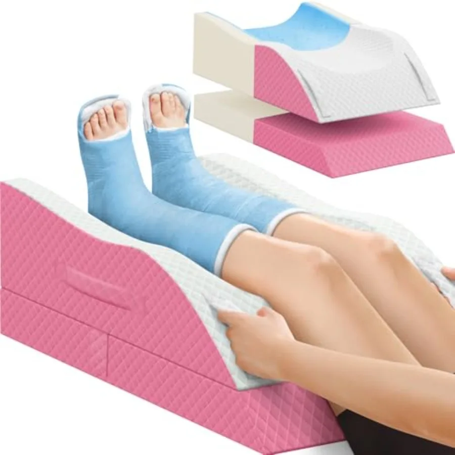 

Elevation Pillows for Leg After Surgery, Memory Foam Adjustable Wedge Pillow for Injury or Rest, Ankle Pillow for Sleeping Bloo
