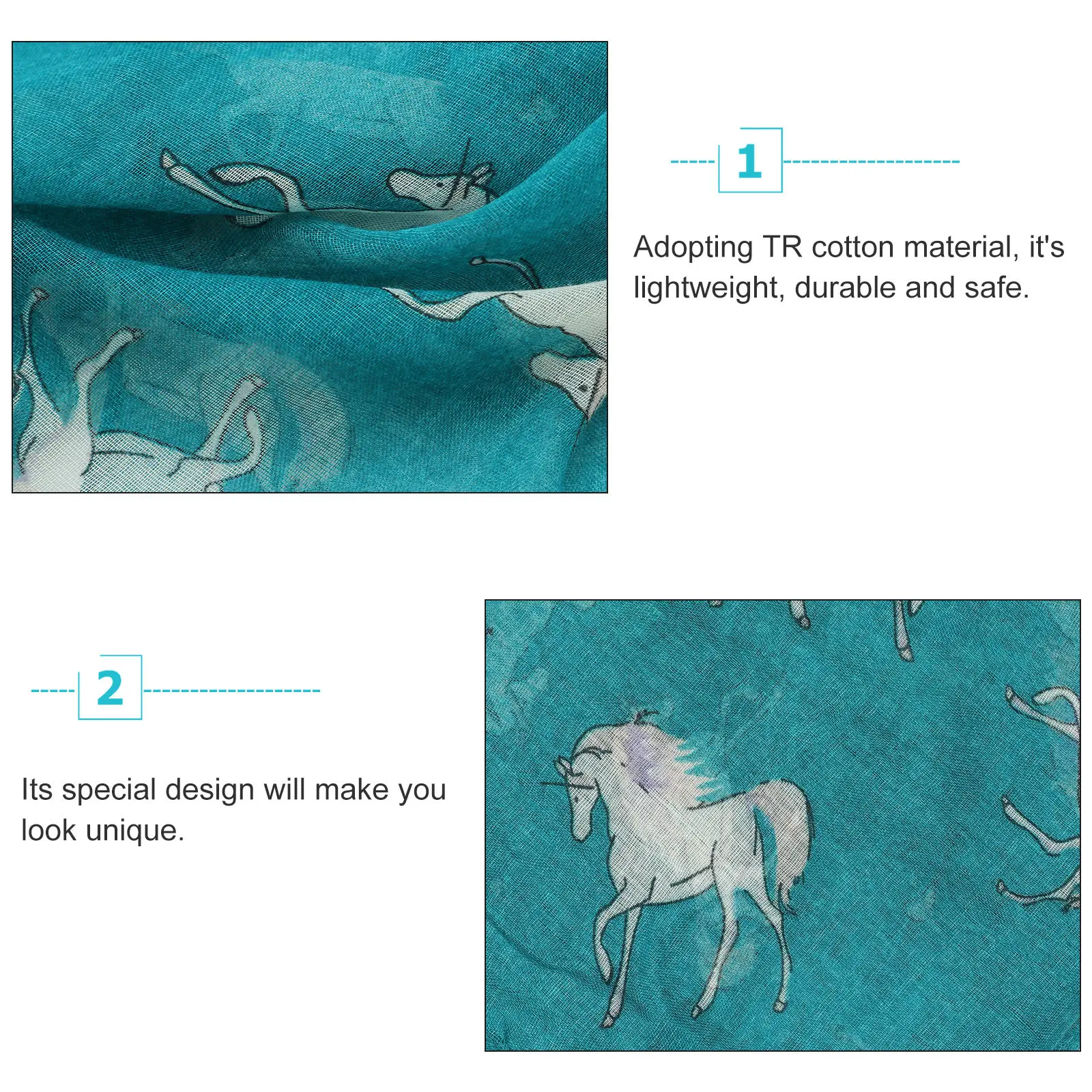 

Модный хлопковый шарф-палантин с единорогом и горячим тиснением, элегантный дизайн, длинная шаль для женщин