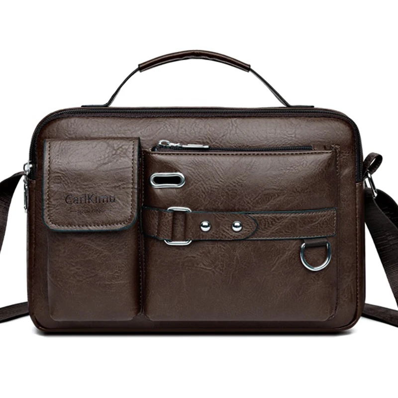 Men's Retro Messenger Bag with Waterproof Design, Large Capacity Laptop Briefcase for Office Work, Travel and School image 3