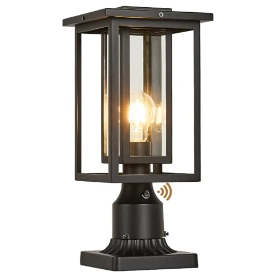 

Уличные фонари от заката до рассвета с креплением на столб, антикоррозийные черные столбовые светильники, водонепроницаемые, с проводным подключением, алюминиевые, для наружного освещения