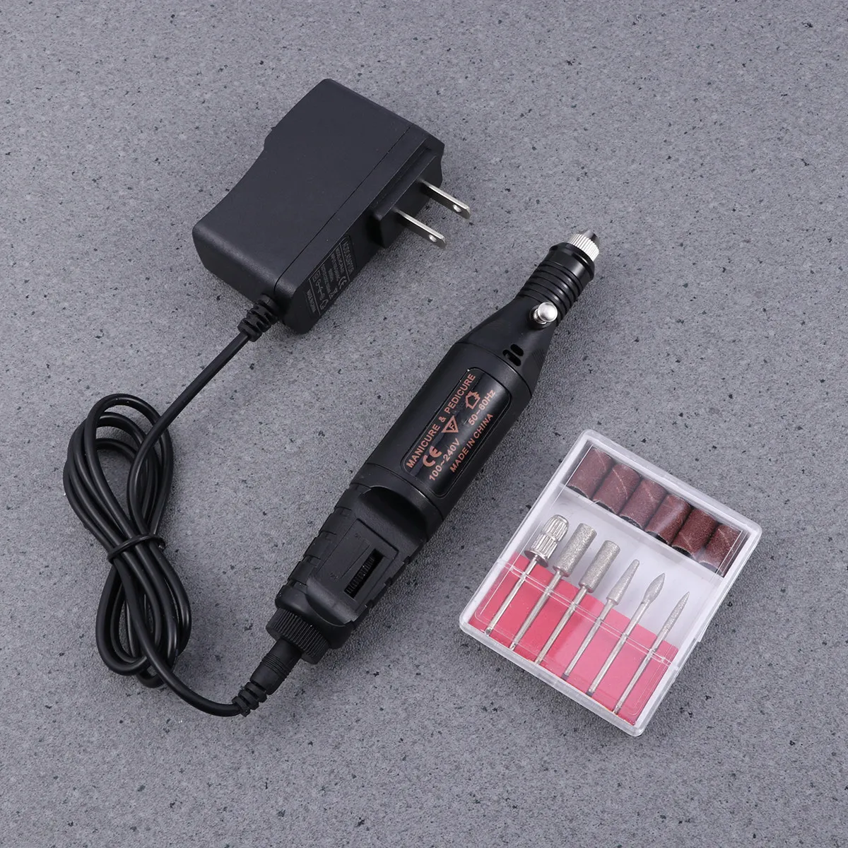 Lima Eléctrica para Uñas, Herramienta de Manicura y Pedicura, Brocas de 24mm y 32mm, para Acrílico, Pulido, Bajo Ruido, Enchufe Americano