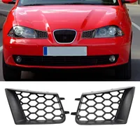 2pcs Front Bumper Upper Grill Left Right Matte Black Replacement For Seat Ibiza Cordoba 6L 2002‑2009