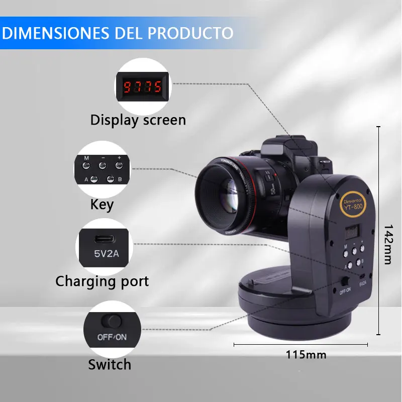 Desiontal YT-800 YT800 автоматическая моторизованная вращающаяся панорамная головка с дистанционным управлением, штатив с панорамированием и наклоном, стабилизатор головки для смартфонов