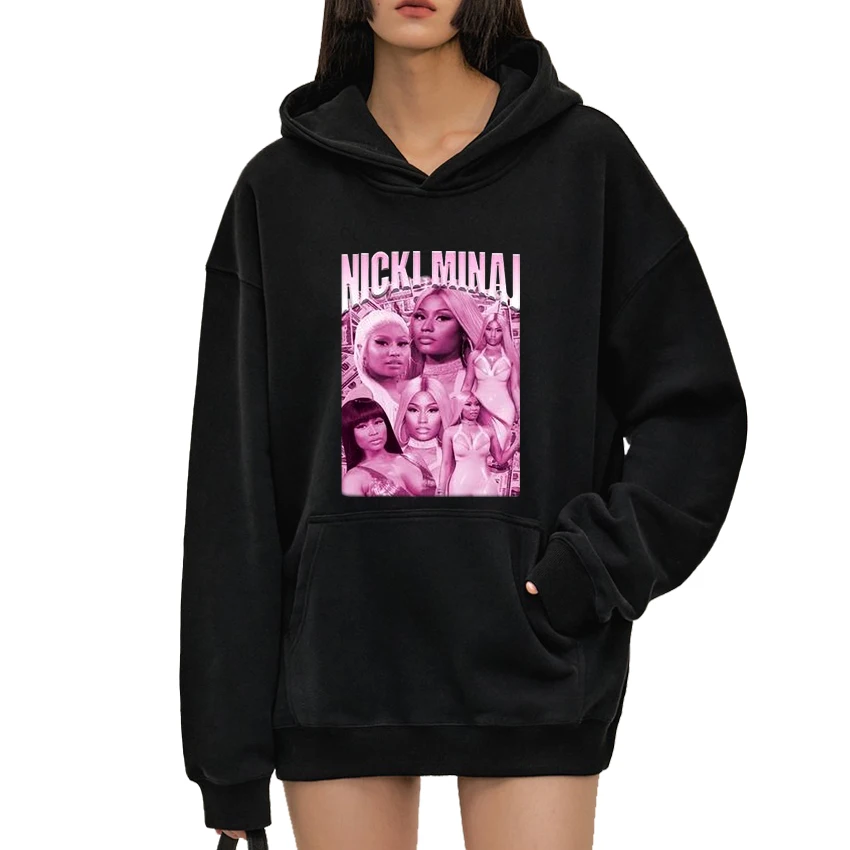 Sweat à capuche à manches longues pour hommes et femmes, sweat-shirt unisexe, streetwear décontracté, sourire, mode hip hop, Nicki Minaj, Pink friday 2, fouling, 2024