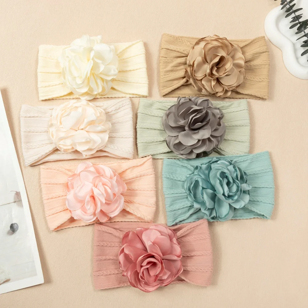 

Baby Girls Headbands Flower Soft Stretchy Hair Band Kids Headwear Elastic Nylon Hair Accessories for Baby Girls Newborn Infants
