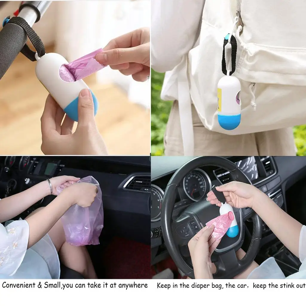 Baby Disposable Diaper Bags Refill Large Capacity Waste Bag Dispenser for Dirty Diapers Home Travel