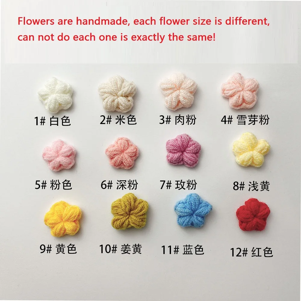 15PCS Puffy Little Flower Sweater Coat Clothing Dress Skirt Shoes Bag Decoration Small Flower Headdress Hair Accessories Flower