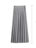 Japanese Preppy Style Women Elastic Waist Long Midi Skirt Ladies Fashion Party Skirt Female Pleated Girls School Uniform Skirt 4