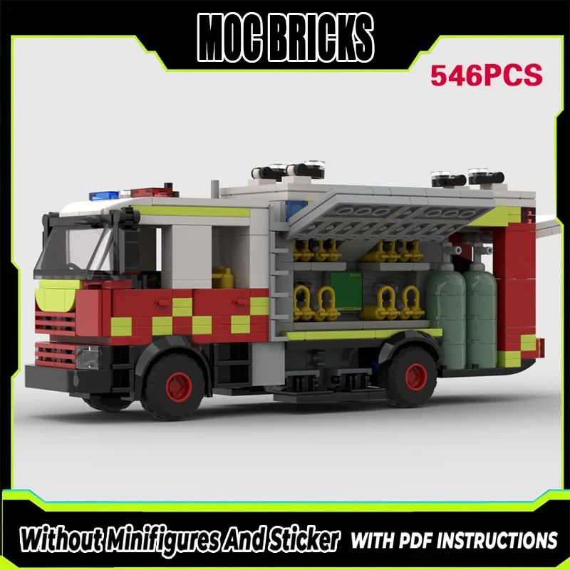 

Urban Rescue Vehicles Model MOC Building Bricks Firefighting CO2 Tender Modular Technology Children Holiday Gifts Assemble Toys