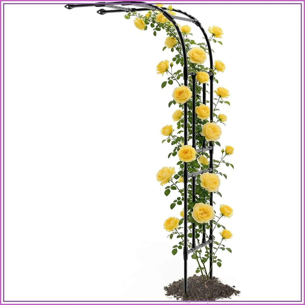 

Half Garden Arch 47inL x 94.5inH, Wall Trellis for Climbing Plants, Metal Arbor with Plastic-Coated Steel Pipe, Lawn & Patio Decor