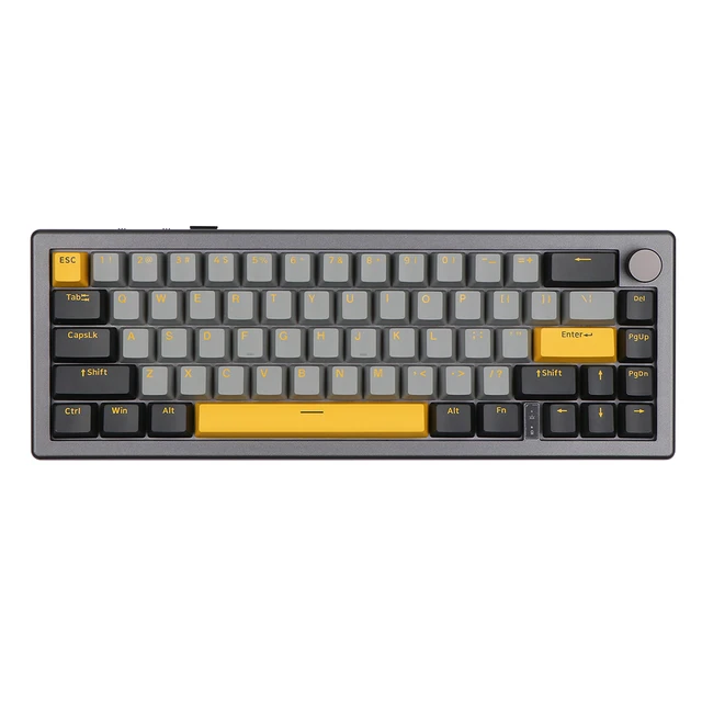Epomaker-ワイヤレスメカニカルキーボードノブ、ek68、65% シール、rgb 