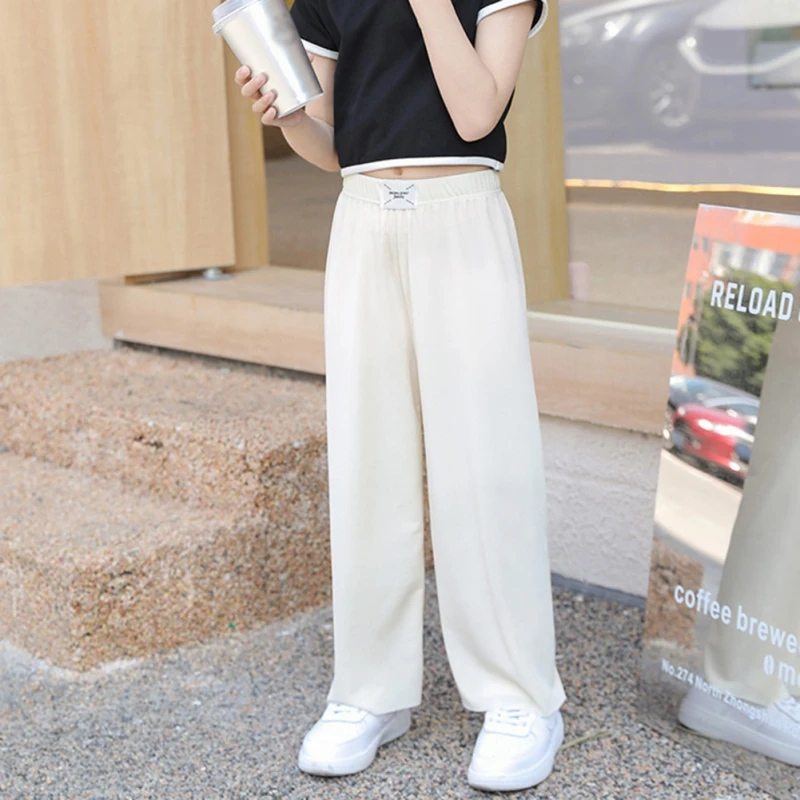 Summer Children Pants Girls Thin Pants Baby Children Straight Cylinder Long Pants Loose Casual Kids Girls Trousers