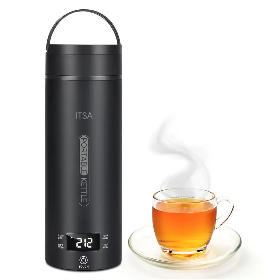 

Travel Electric Kettle 500ml Portable Stainless Steel Water Boiler with Temperature Control amp Auto Shut Off Mini Electric Kett