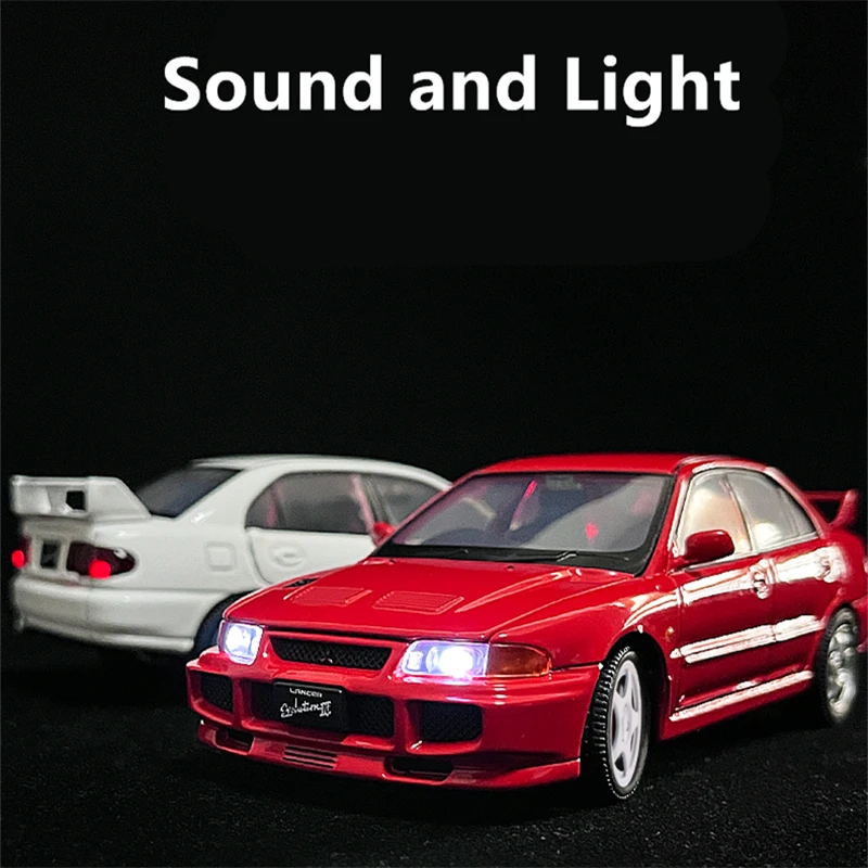 1:32 Mitsubishis Lancer Evo X 3 Alloy Car Model Diecast Metal Toy Vehicles Car Model Simulation Sound Light Collection Kids Gift