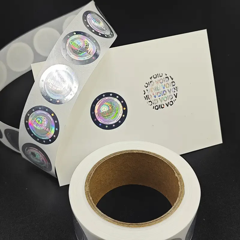 

500pcs/1000pcs 2cm*2cm Silvery English Universal 3D Earth Pattern Laser Holographic Anti-counterfeiting Stickers for Electronic