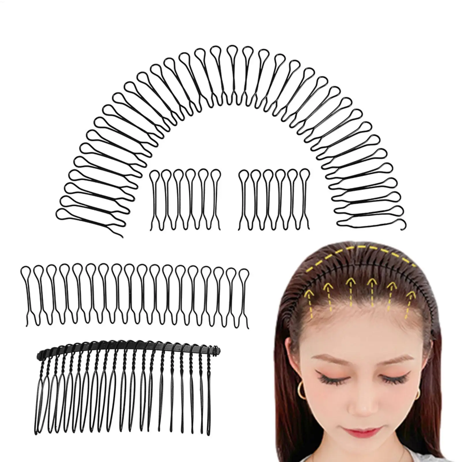 Invisible Broken Hair Hairpin Women TiaraStyle Tools Roll Curves Needle Bangs Fixed Insert Comb Professional Styling Accessories