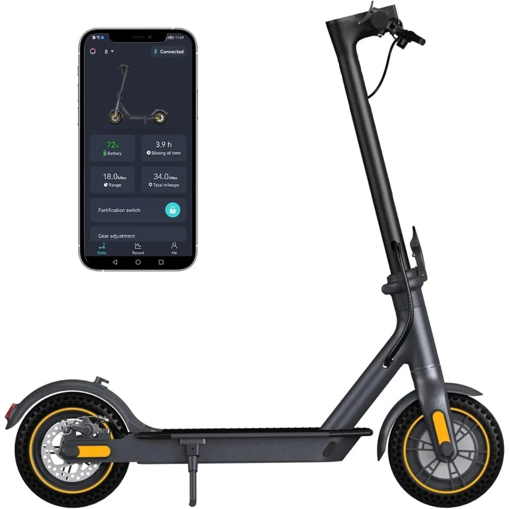 Electric Scooter 10 inch solid tires 600W peak motor, range 20 miles, speed 19 mph - with dual brakes, portable foldable