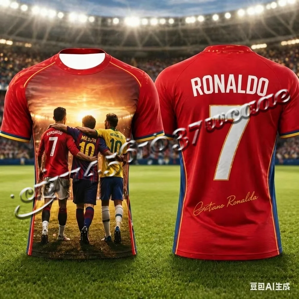 

2026 Special Edition Ronaldo No.7 Soccer Jersey Fashion Oversize Football Shirt Breathable Adult Fan Tee Family Matching