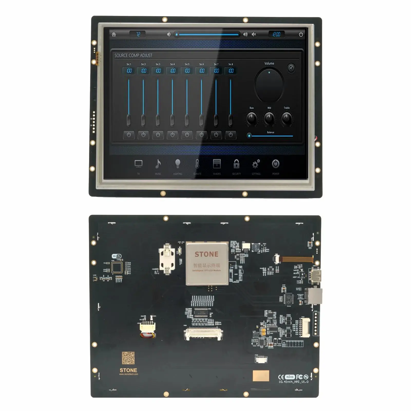 SCBRHMI - 10.4'' Full-color HMI Intelligent LCD Resistive Touch Display Module Easy To Operate for Basic Programmers