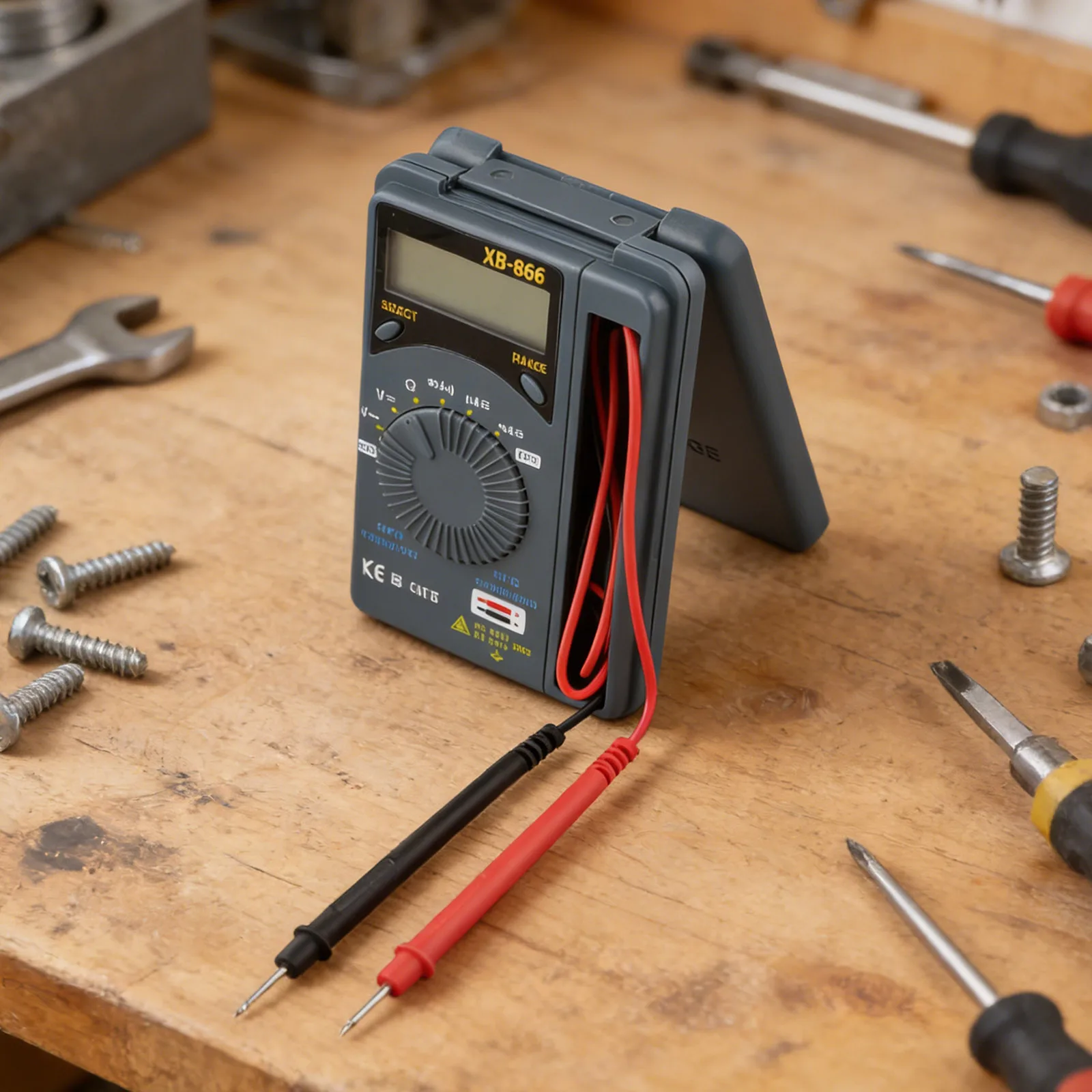 Handheld XB866 AutoRange Voltmeter with LCD Display Polarity and Overrange Indicators for Efficient Electrical Inspection