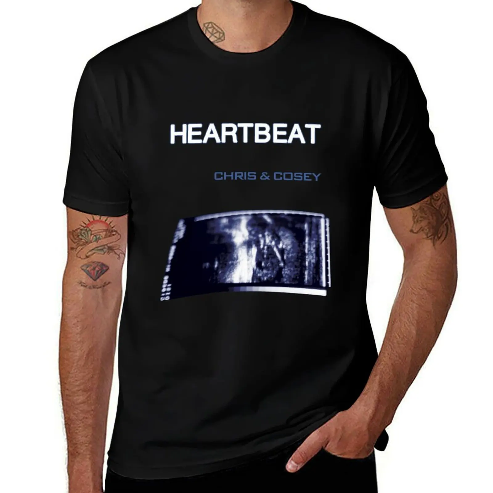 Cosey Heartbeat Chris artwork & - T-Shirt Plus Size Workout Short Sleeve Top